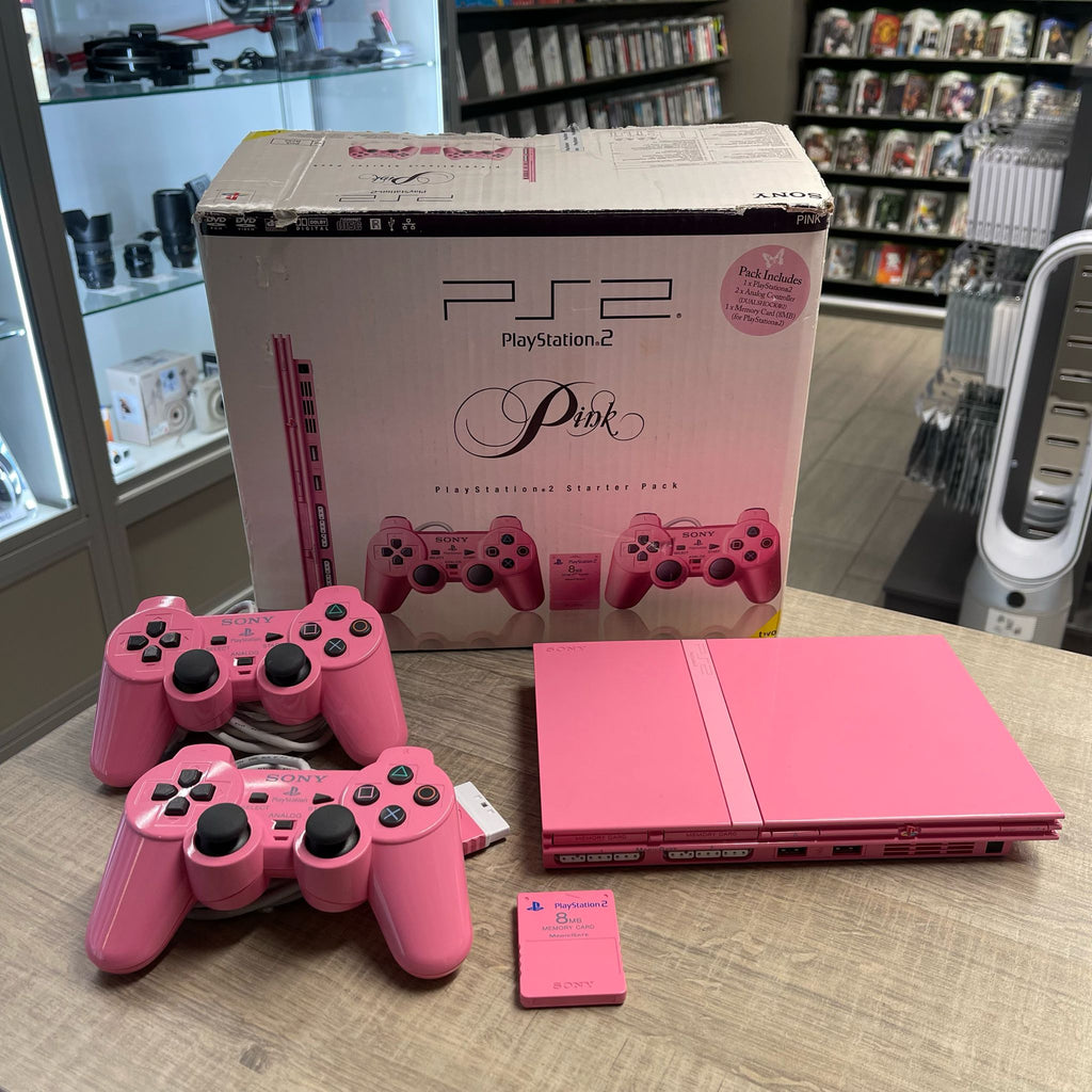 PlayStation 2 Slim Pink Starter Pack + boîte et notice