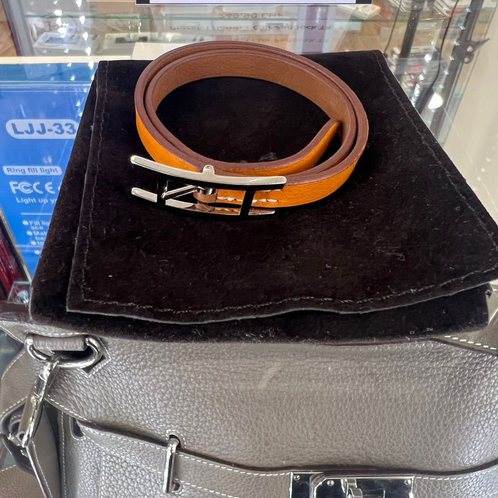 Bracelet Cuir Hermès Behapi Double Veau + Facture