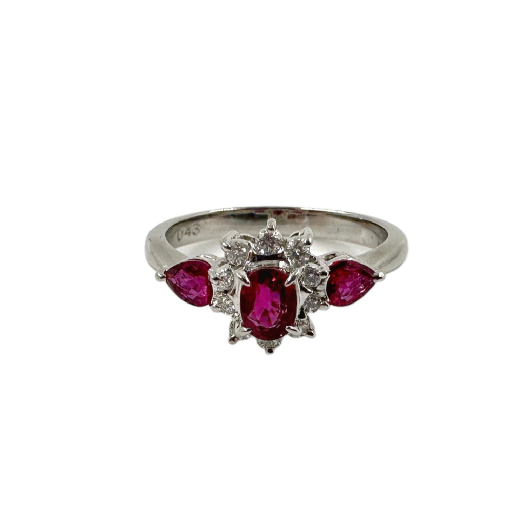 Bague en platine, Ruby ovale 0.47ct,