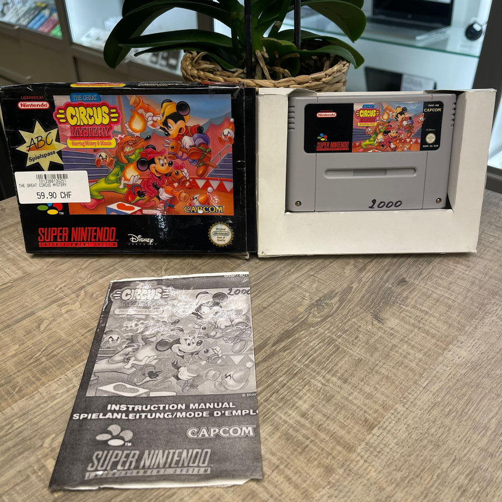 Jeu snes  The great circus mystery  + boîte et cale