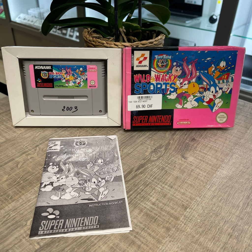 Jeu snes  Tony toon wild Wacky + boîte  et cale