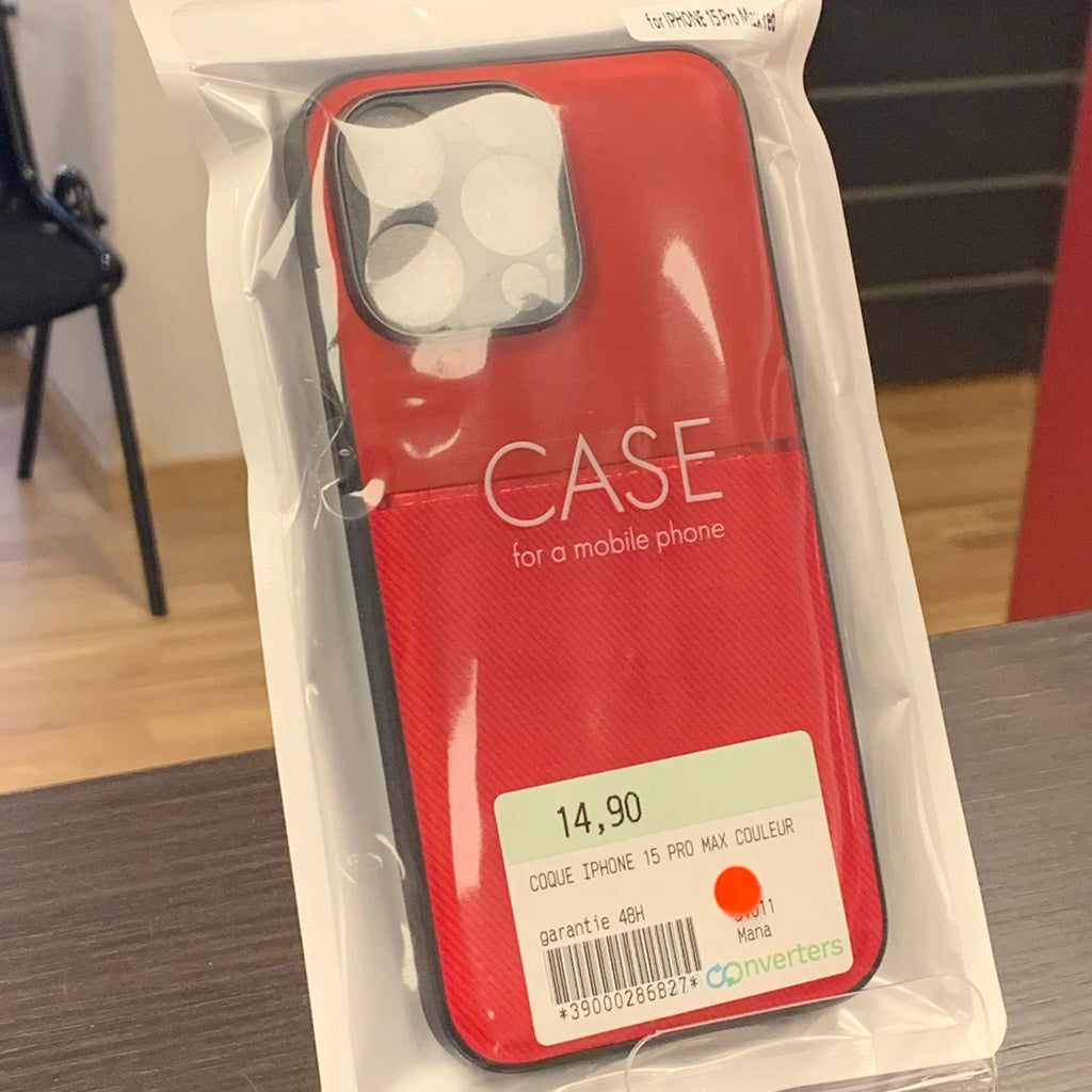 Coque IPhone 15 Pro Max (Rouge) - NEUF