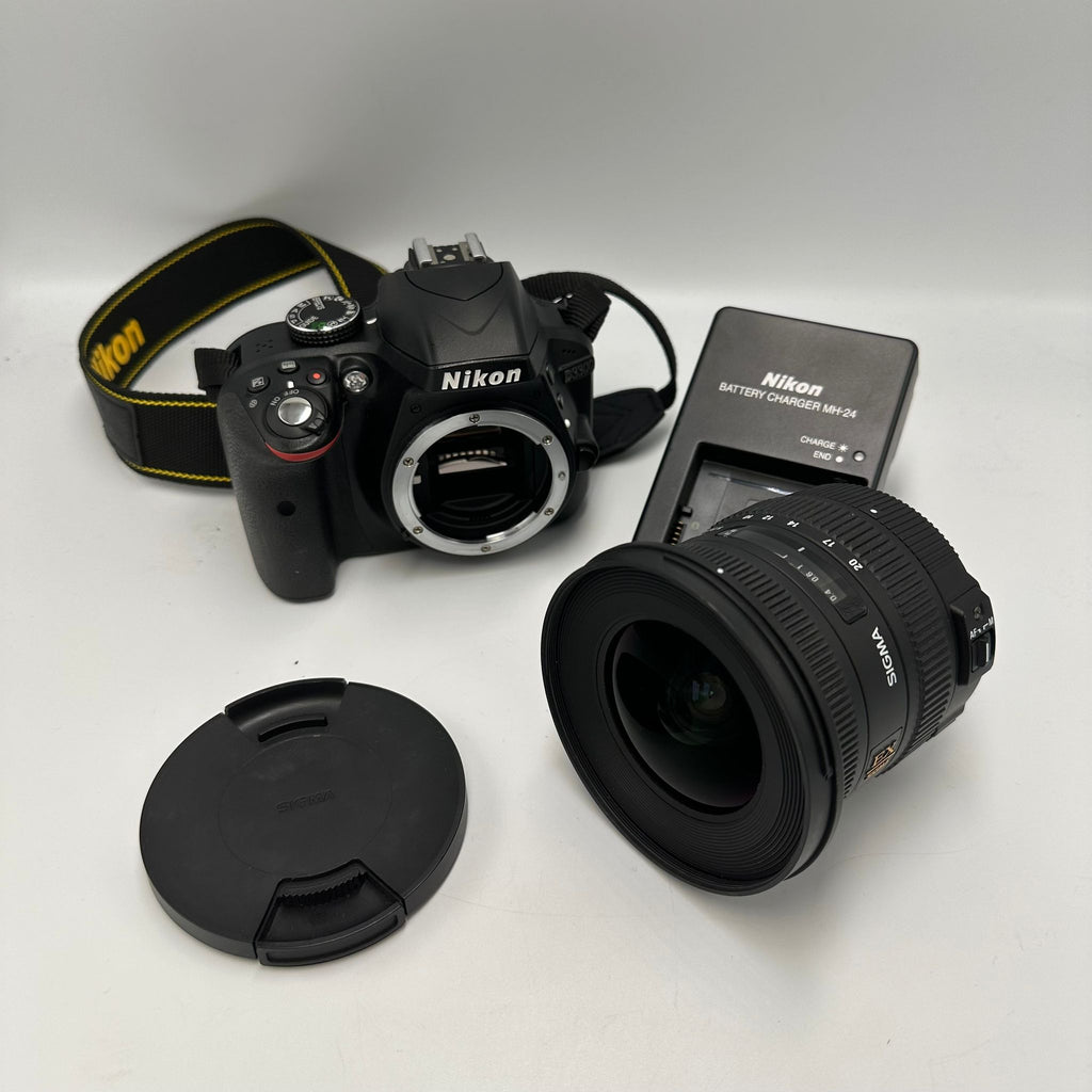 Appareil Photo Nikon D3300 avec chargeur + Objectif Sigma 10-20mm 1:3.5 DC HSM