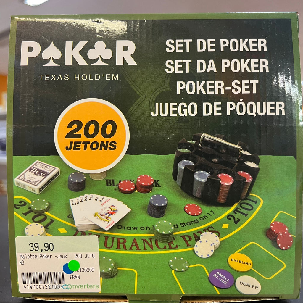 Set poker 200 Jetons + Tapis  - NEUF