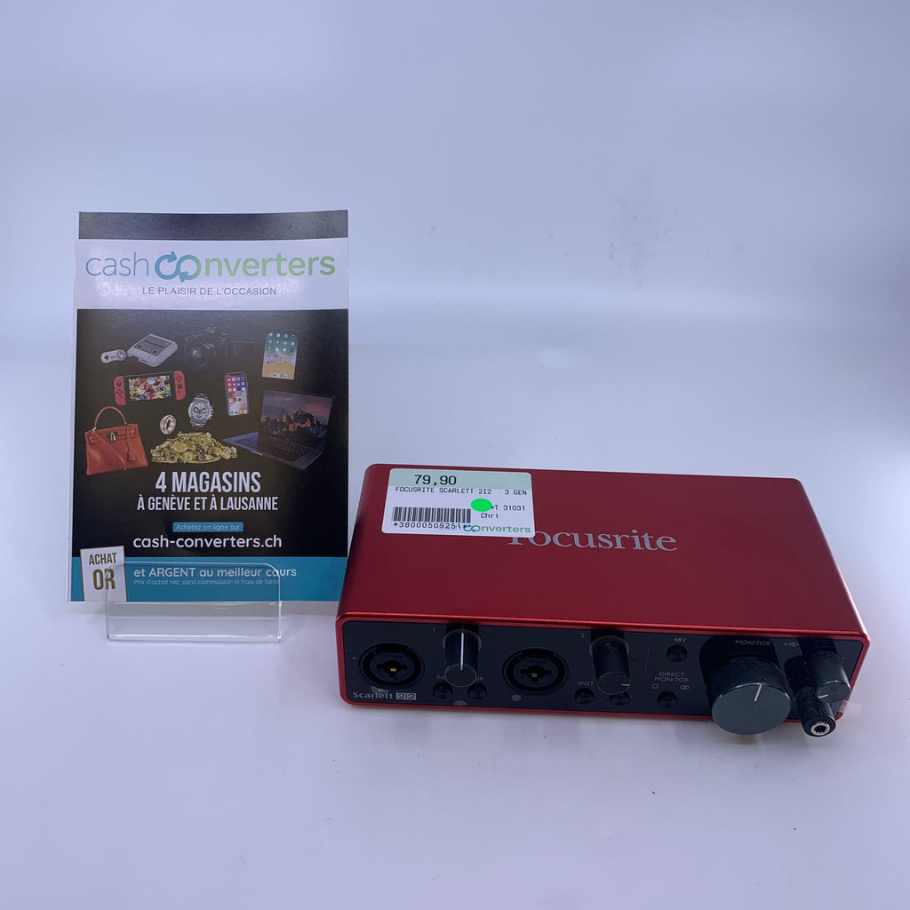 Interface audio 2.0 Focusrite Scarlett 2i2 3eme gen.
