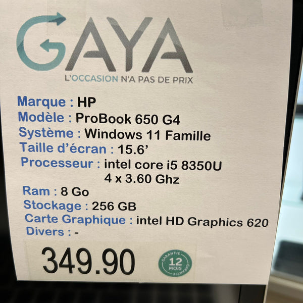 PC portable : HP ProBook 650 G4