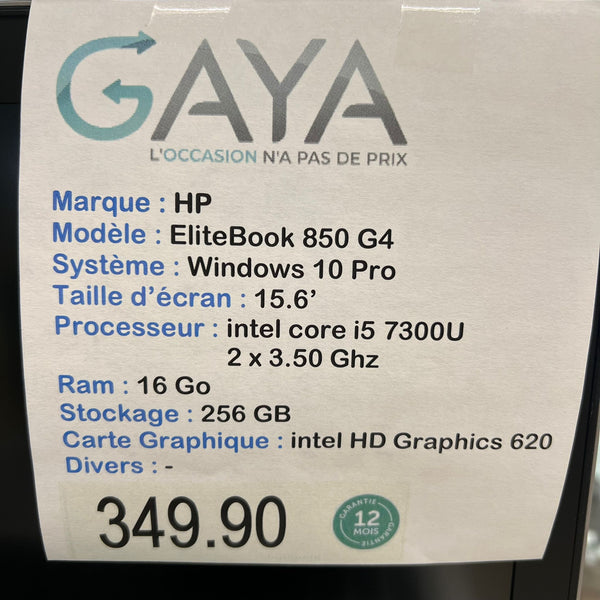 PC portable : HP EliteBook 850 G4