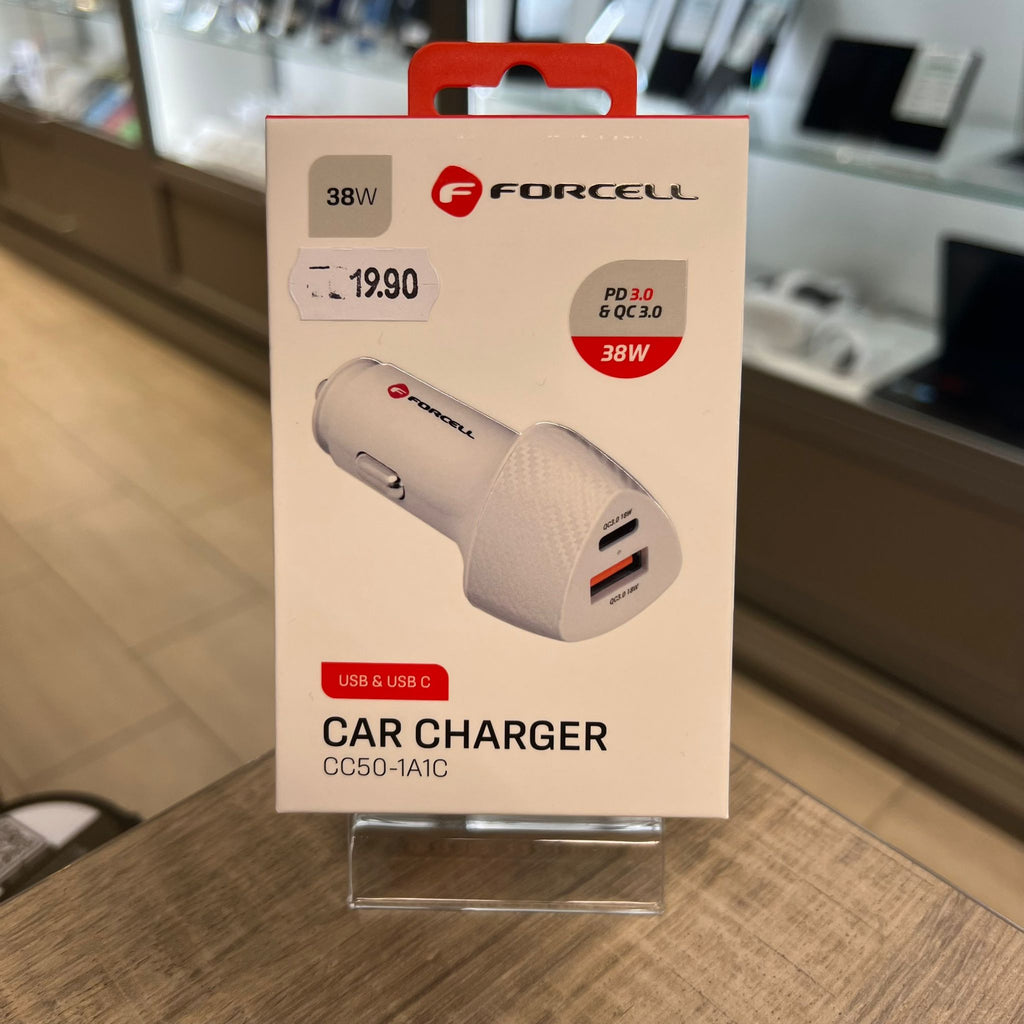 Car chargeur Forcell USB & USB-C 38W - NEUF