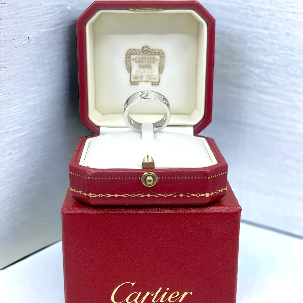 Bague Cartier Love 6 Diamants Or Blanc 18k T56 Bo te et