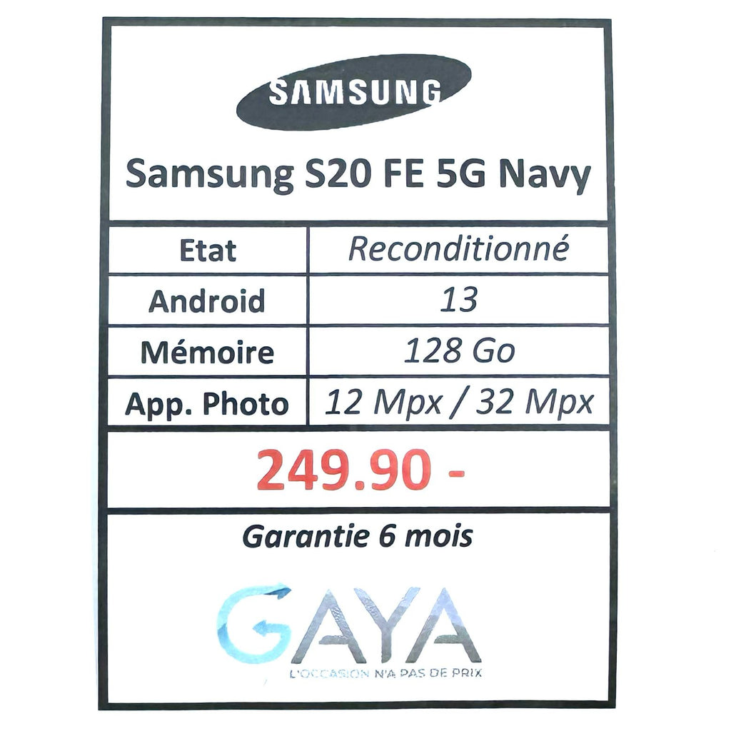 Galaxy S20 5G 128 Go Bleu Neuf & Reconditionné