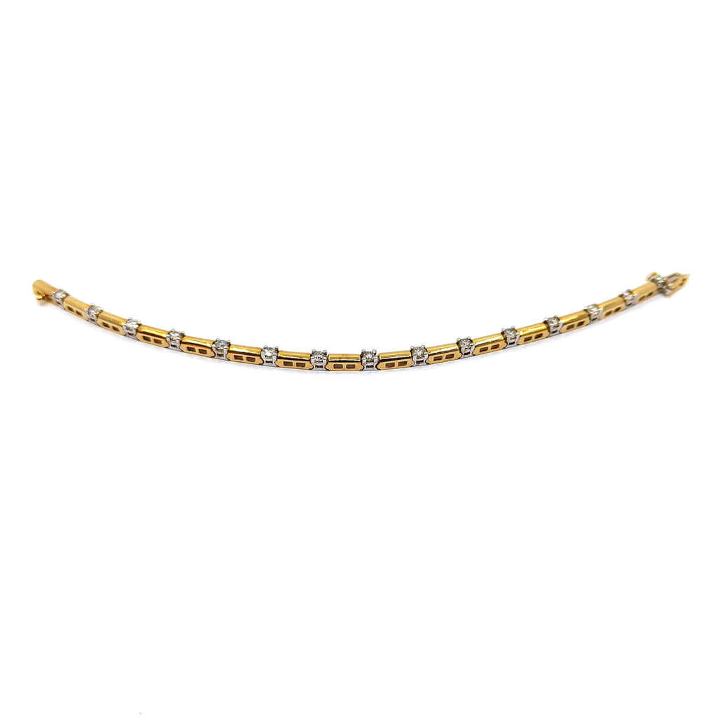 Bracelet Or Jaune 14k Rivière de Diamants