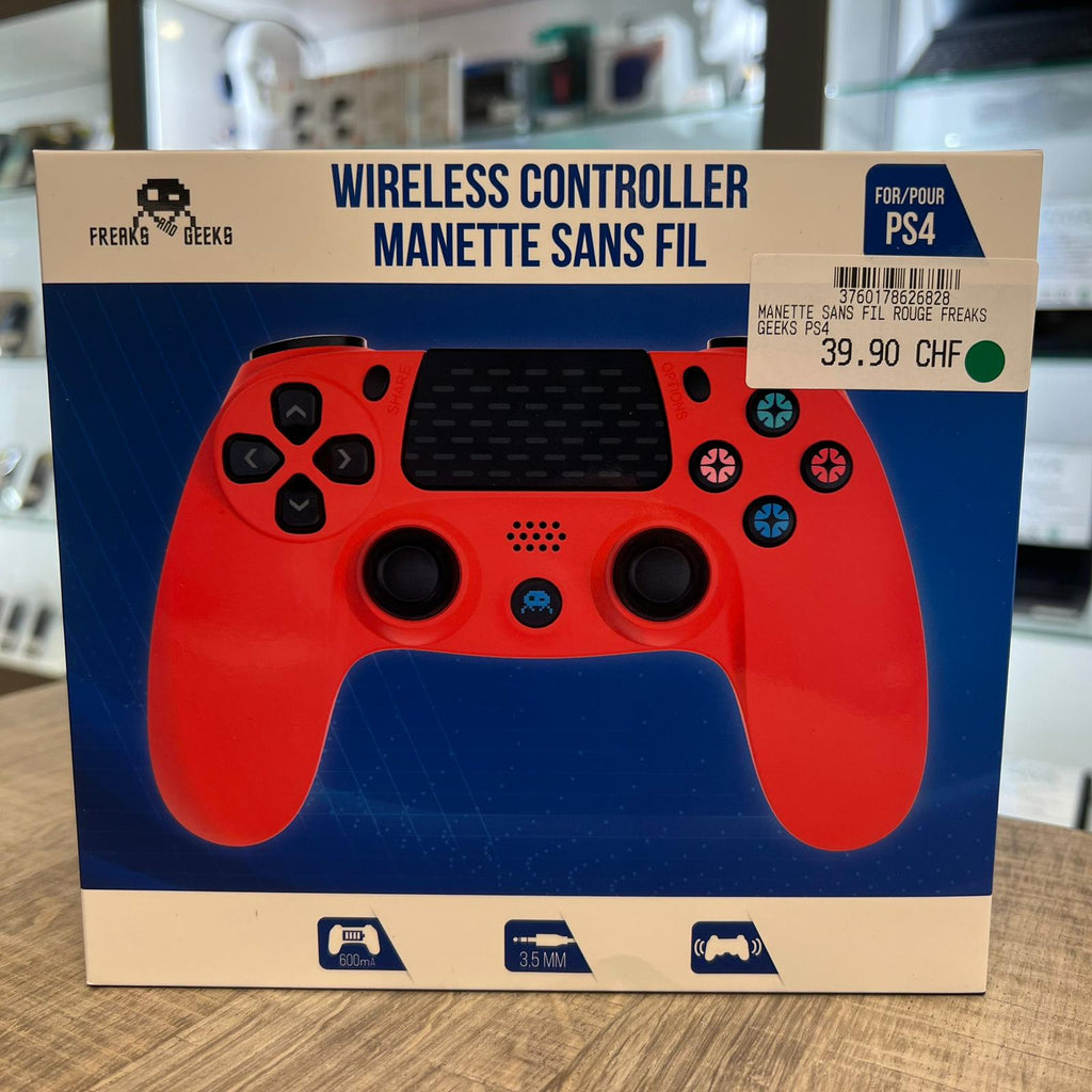 Manette PS4 Sans fil rouge - NEUF