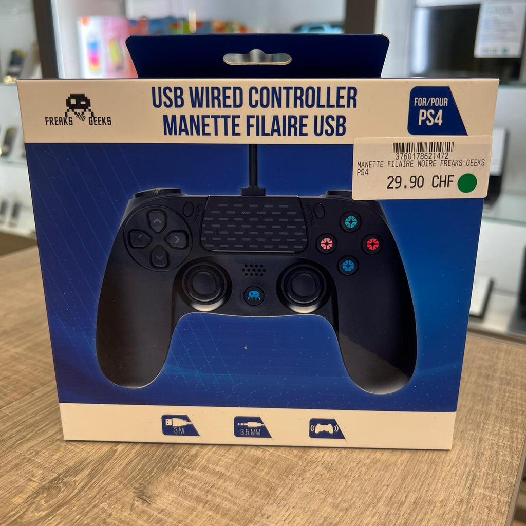 Manette PS4 Filaire Noir - NEUF