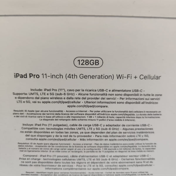 iPad Pro 11 4th gen 128go wifi + Cell - NEUF