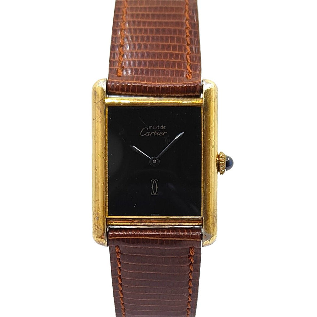 Cartier Tank Vermeil Manual Black Spider Dial