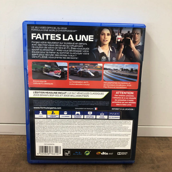 Jeu PS4 - F1 2018