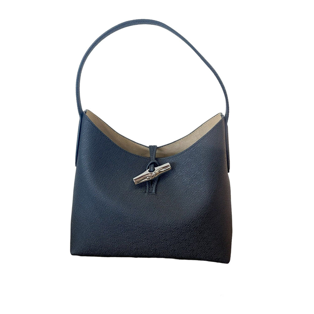 Longchamp - Cabas M Roseau Cuir Noir