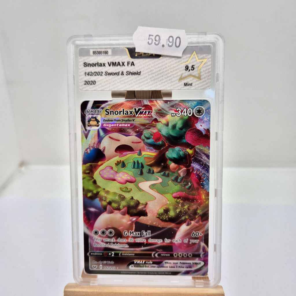 Carte Pokemon Gradée  Snorlax Vmax FA 142 ENG PCA 9.5