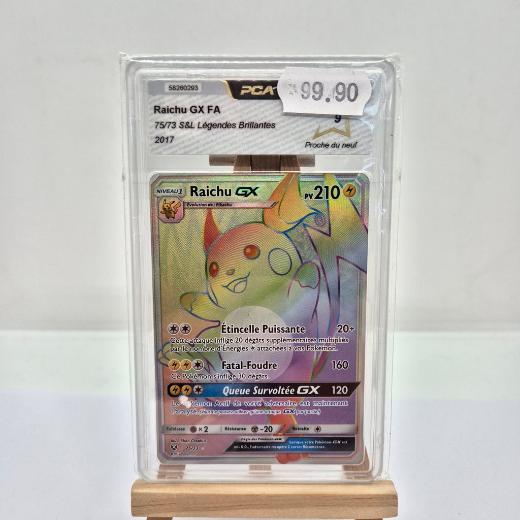 Carte Pokemon Gradée  Riachu GX FA 75 VF PCA 9