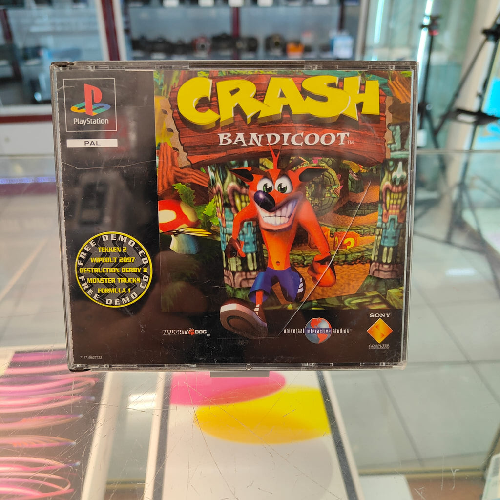 Jeu PS1: Crash Bandicoot + CD de démo - avec notice