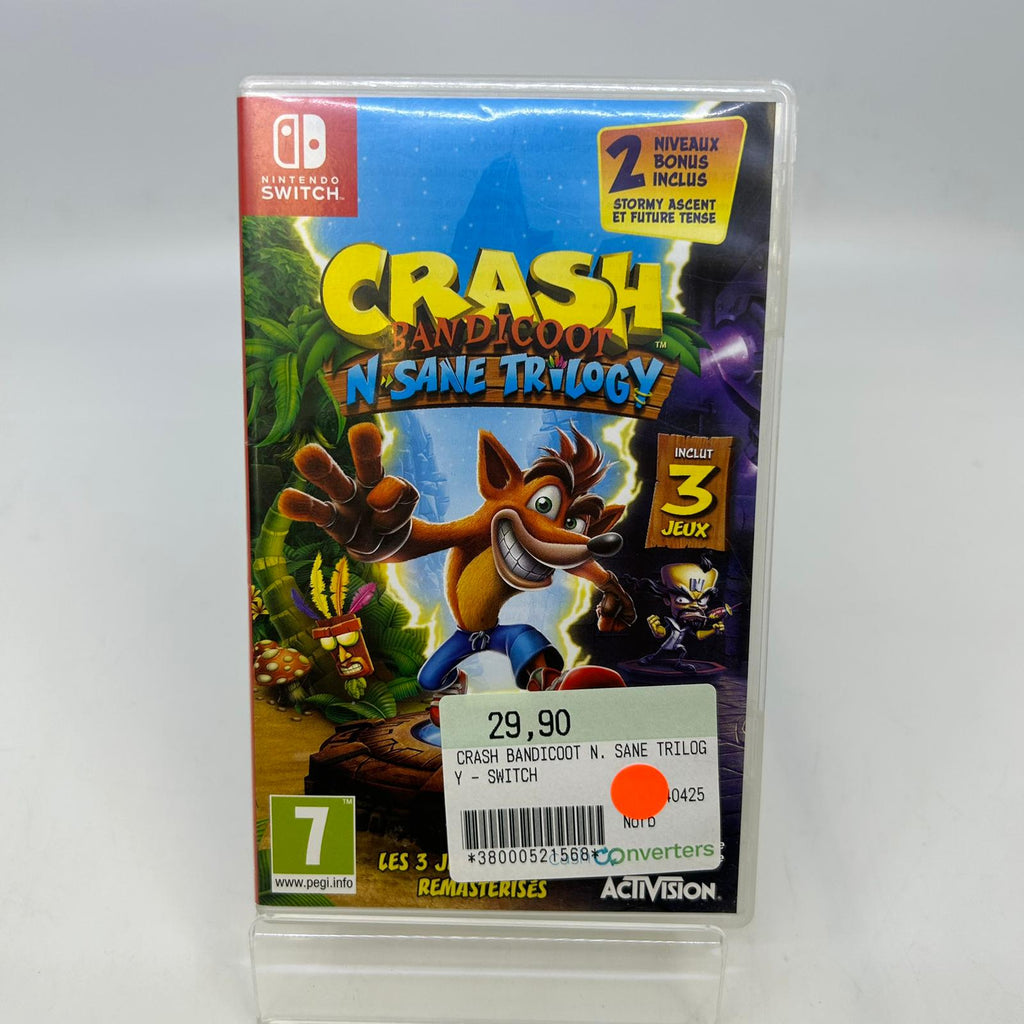 Jeu Nintendo Switch  Crash banditcoot N. sane trilogy