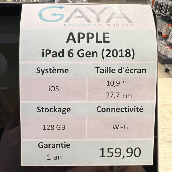 IPad 6 ème génération 128 GB