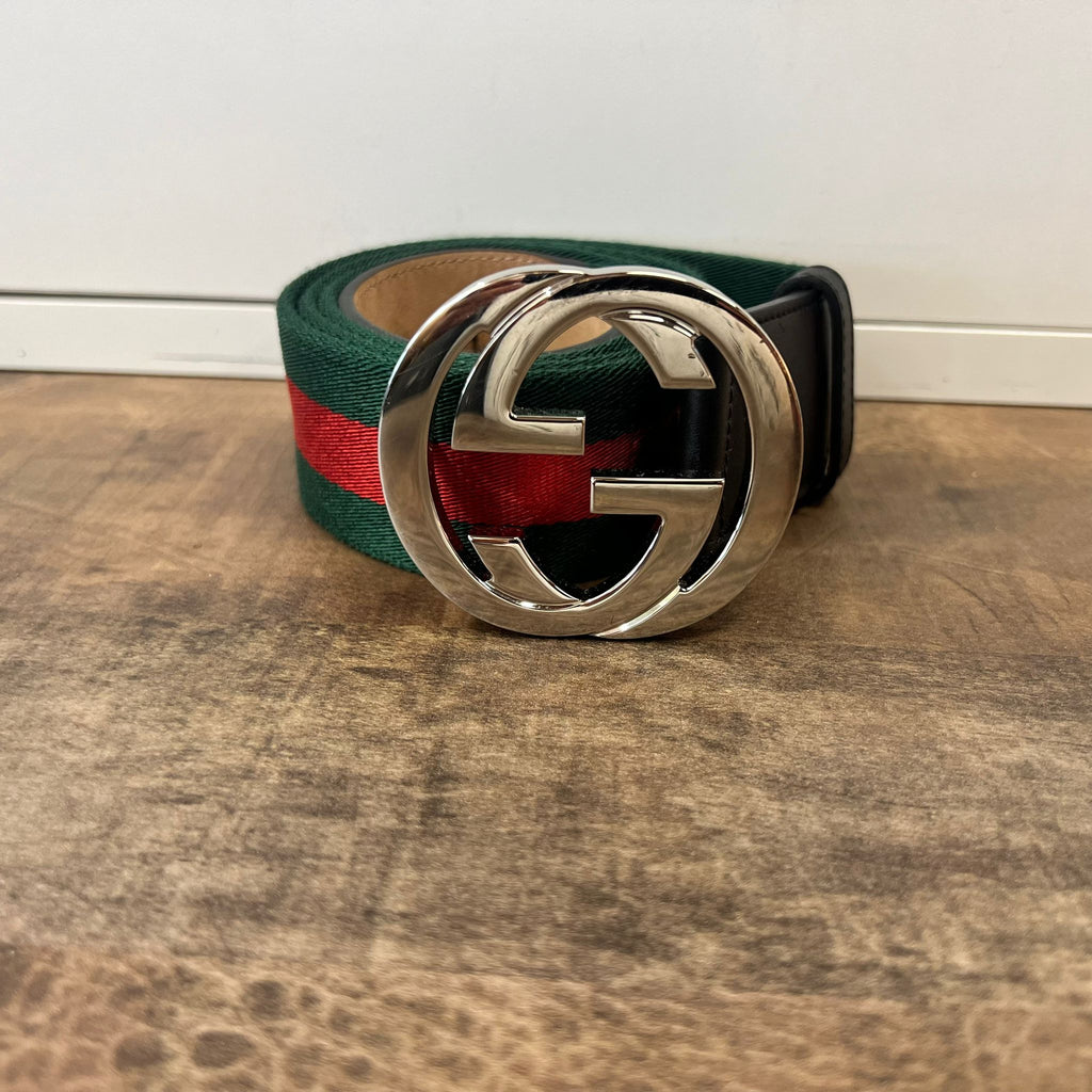 Ceinture Gucci ruban web avec boucle GG