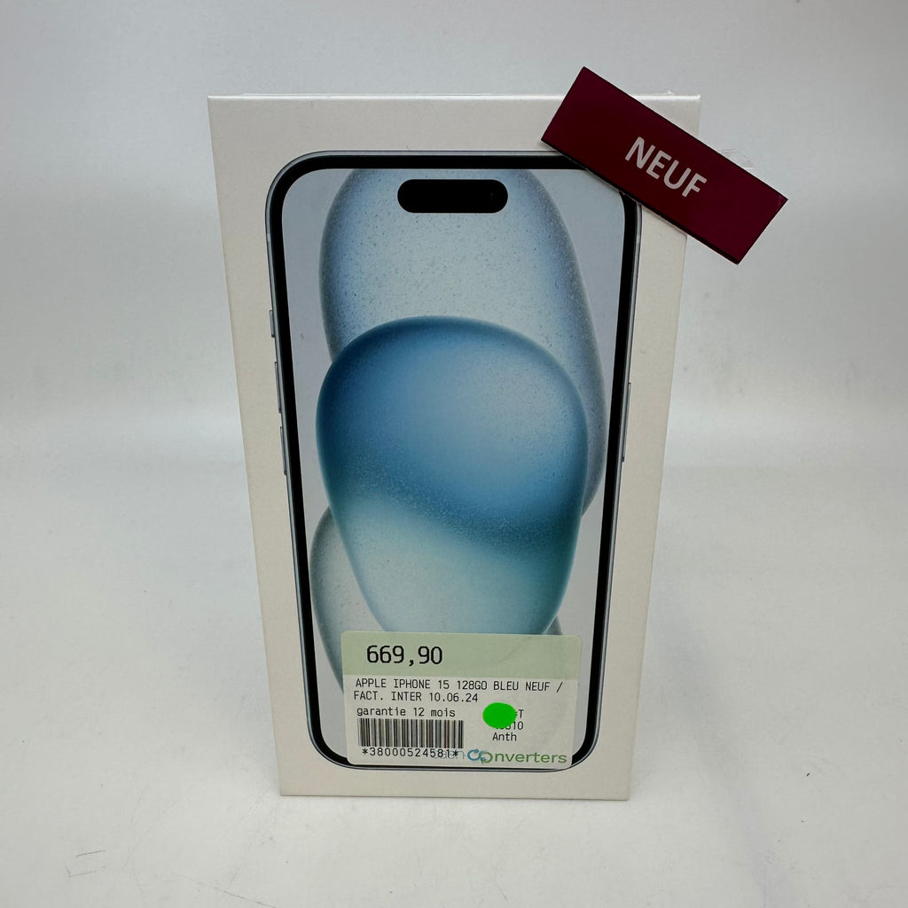 Apple iPhone 15 128Go - Bleu - NEUF
