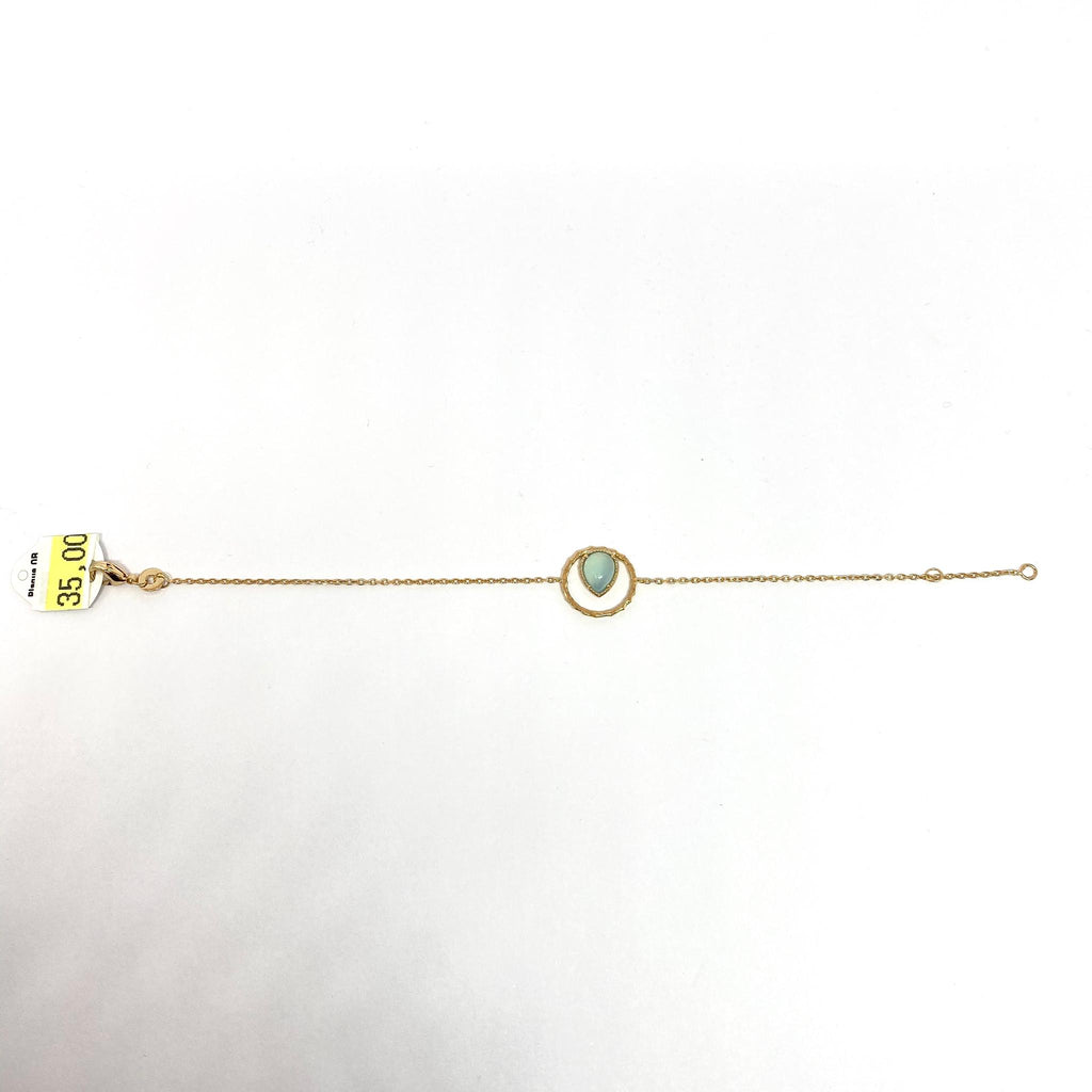 Bracelet plaqué or neuf goutte turqu 18cm Neuf
