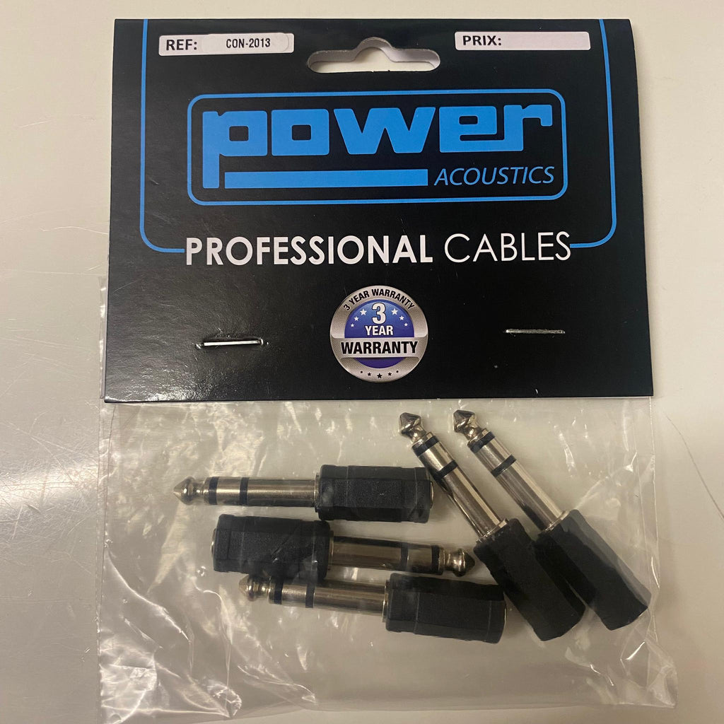 Power Acoustics CON 2013 - Adaptateur Jack 3.5 Stéréo/ 6.35 Stéréo "CON 2013" (la pièce) Neuf
