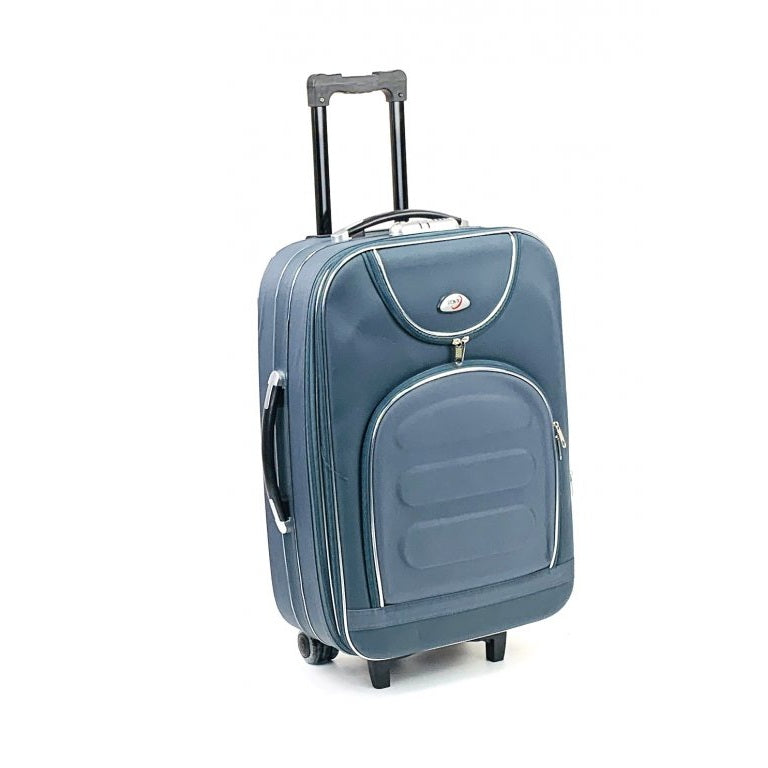 Valise Tissu TRO HP888 taille D 60cm (Roues et poignées incluses) 2 roues, couleur gris  État Neuf