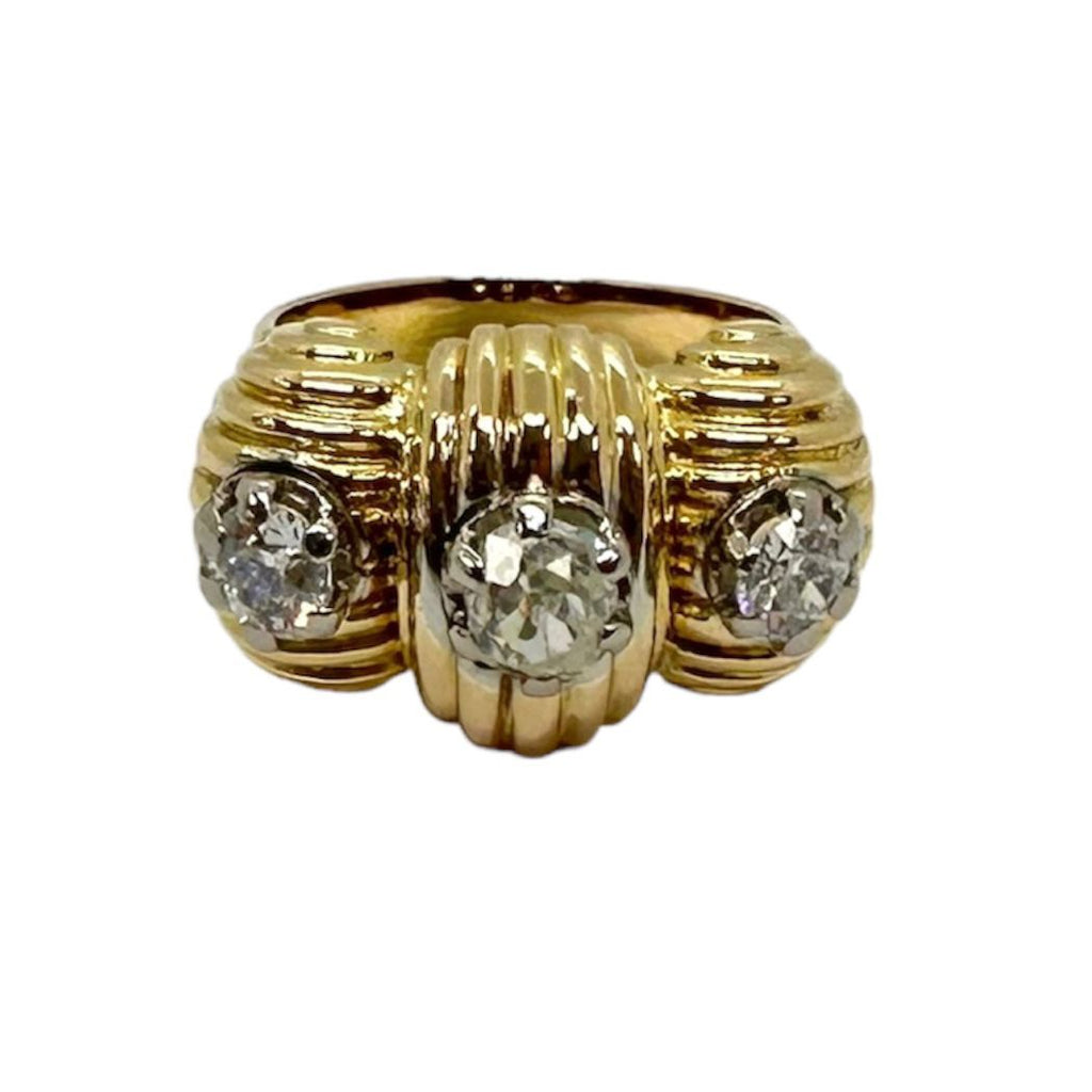 Bague or jaune 18k diamants,