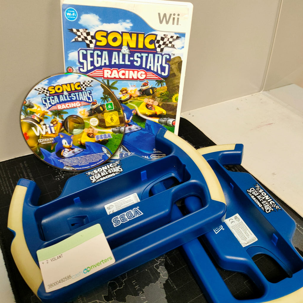 Jeux Wii Sonic Sega all stars racing + 2 volants